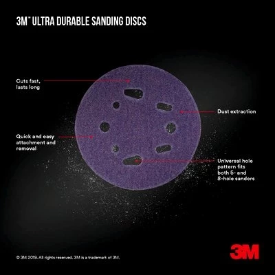 3M Ultra Durable 5 inch Power Sanding Discs 5PK 6 3M Ultra Durable 5 inch Power Sanding Discs 5PK - Image 4