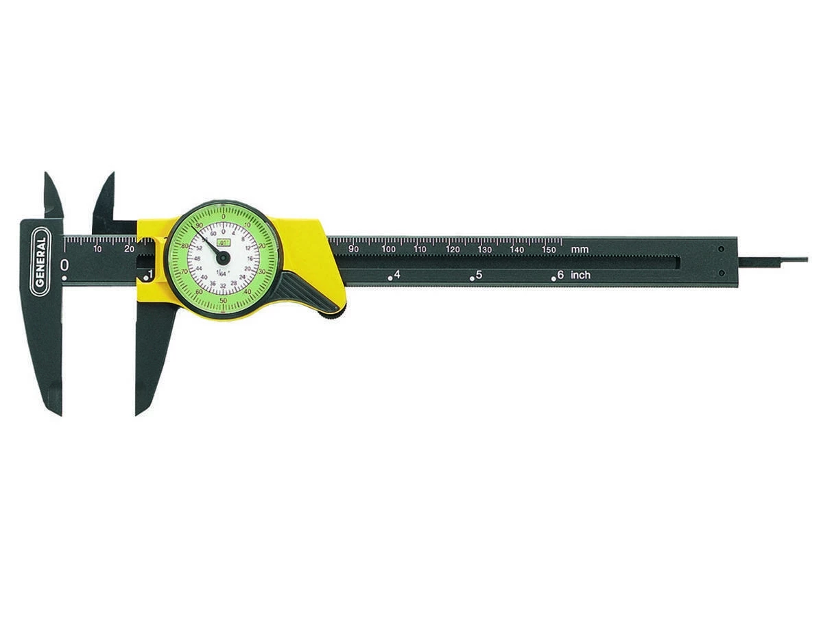 General Tools 142 6 in. Plastic Dial Caliper w/ Inches Readout 3 General Tools 142 6 in. Plastic Dial Caliper w/ Inches Readout