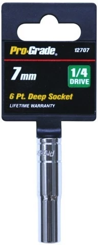 Pro Grade Metric 1/4" Drive 6 Point Deep Well Socket 3 Pro Grade Metric 1/4" Drive 6 Point Deep Well Socket