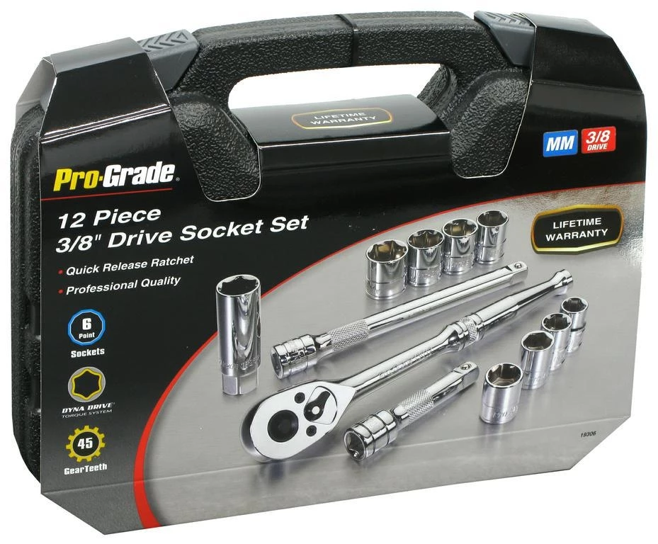 ProGrade 12pc 3/8" Metric Socket Set 4 ProGrade 12pc 3/8" Metric Socket Set - Image 2