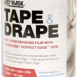 Trimaco Tape & Drape Pre-Taped Plastic Masking Film – 75 ft long