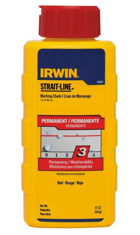 Irwin Strait-Line Permanent Red Marking Chalk, 4 Oz. 3 Irwin Strait-Line Permanent Red Marking Chalk, 4 Oz.