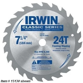 Irwin Tools 15130 Classic Series Circular Saw Blade 3 Irwin Tools 15130 Classic Series Circular Saw Blade