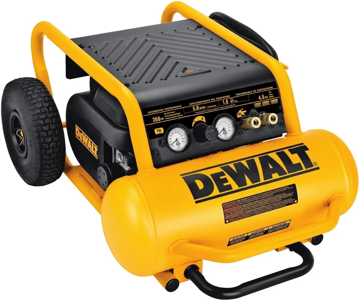 DeWalt D551461.6 HP Continuous, 225 PSI, 4.5 Gallon Compressor 3 DeWalt D551461.6 HP Continuous, 225 PSI, 4.5 Gallon Compressor