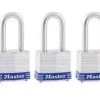 Master Lock 1-9/16" (40mm) Wide Laminated Steel Pin Tumbler Padlock with 1-1/2" (38mm) Shackle - 3 Pack -Home Improvement Sales Shop 12420051 1