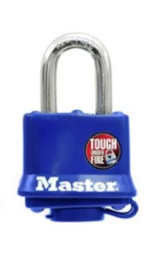 Master Lock 1-9/16-In Laminated Steel Padlocks With Blue Weather Resistant Cover 3 Master Lock 1-9/16-In Laminated Steel Padlocks With Blue Weather Resistant Cover