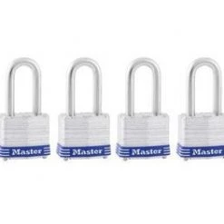 Master Lock 1-9/16" (40mm) Wide Laminated Steel Pin Tumbler Padlock with 1-1/2" (38mm) Shackle - 4 Pack