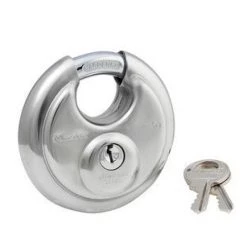 Master Lock 2-3/4 in Wide Stainless Steel Discus Padlock w/Shrouded Shackle