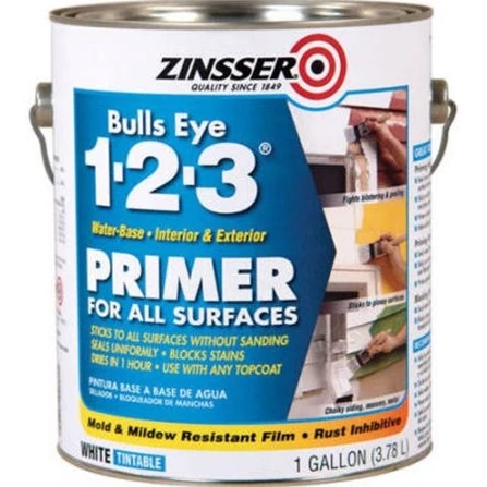 Zinsser Bulls Eye 1-2-3 Water-Base Primer White - Gallon 3 Zinsser Bulls Eye 1-2-3 Water-Base Primer White - Gallon