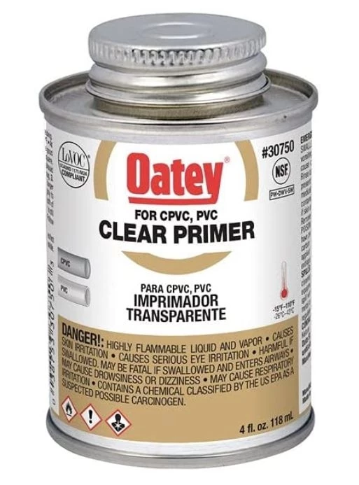 Oatey Clear Pipe Primer/Cleaner, 4 oz. 3 Oatey Clear Pipe Primer/Cleaner, 4 oz.