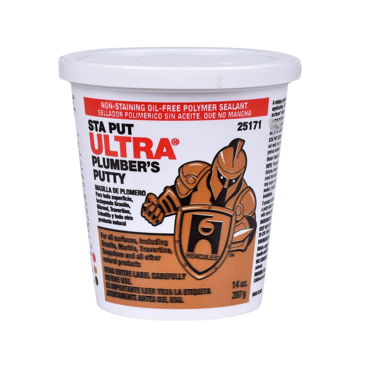 Oatey Hercules® 14oz Sta Put® Ultra Plumbers Putty 3 Oatey Hercules® 14oz Sta Put® Ultra Plumbers Putty