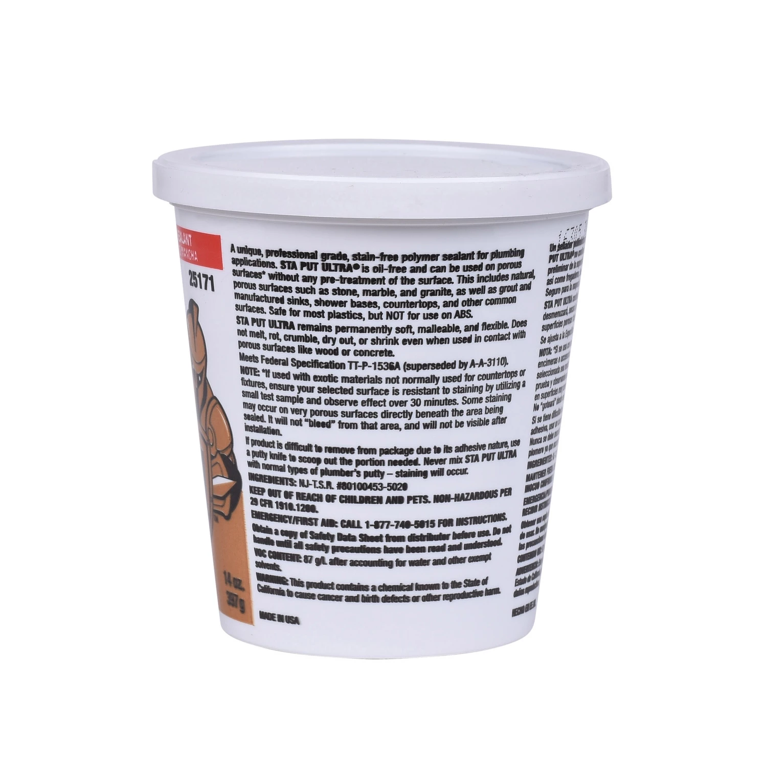 Oatey Hercules® 14oz Sta Put® Ultra Plumbers Putty 4 Oatey Hercules® 14oz Sta Put® Ultra Plumbers Putty - Image 2