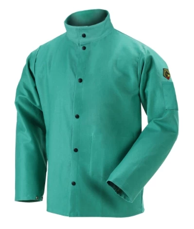 Black Stallion TruGuard™ 200 FR Cotton Welding Jacket, Green 3 Black Stallion TruGuard™ 200 FR Cotton Welding Jacket, Green