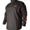 Black Stallion BSX® Contoured FR Cotton Welding Jacket, Black with Red Flames
