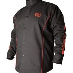 Black Stallion BSX® Contoured FR Cotton Welding Jacket, Black with Red Flames
