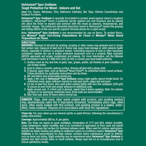 Minwax Helsman Satin Spar Urethane – Gallon 4 Minwax Helsman Satin Spar Urethane – Gallon - Image 2