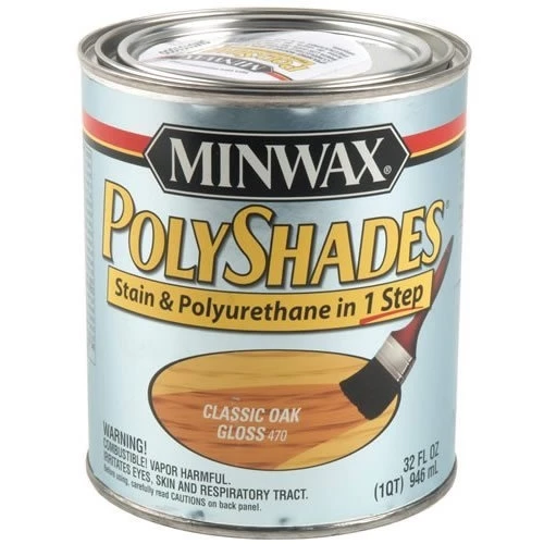 Minwax Classic Oak Gloss PolyShades - Quart 3 Minwax Classic Oak Gloss PolyShades - Quart