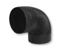 Gray Metal Black 90° Corrugated Elbow Pipe, 24 ga 3 Gray Metal Black 90° Corrugated Elbow Pipe, 24 ga