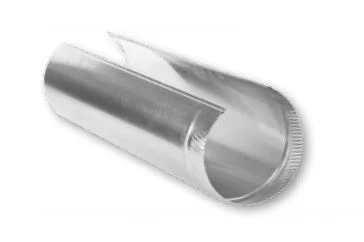 Gray Metal Galvanized 8" x 24" Round Pipe, 26 ga. 3 Gray Metal Galvanized 8" x 24" Round Pipe, 26 ga.