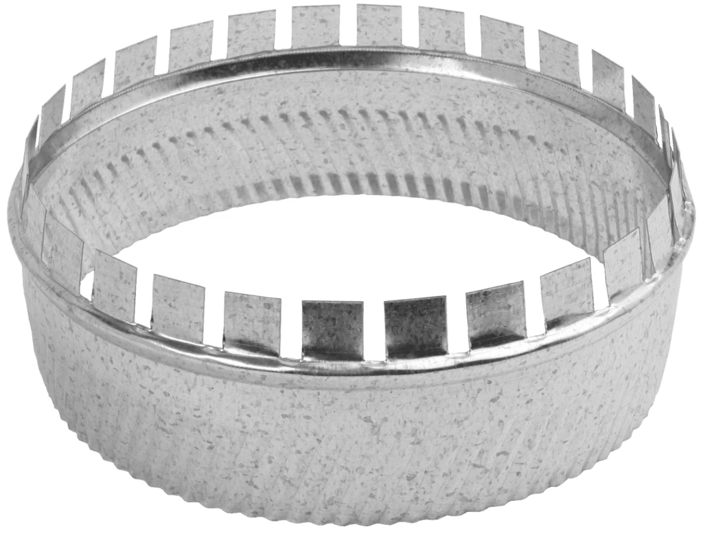Gray Metal Products 6" Crimped Galvanized Round Starting Collar 3 Gray Metal Products 6" Crimped Galvanized Round Starting Collar