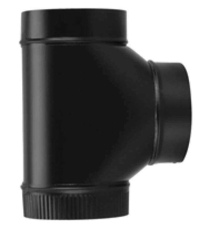 Gray Metal Products 6" 24 Ga. Snap-Lock Black Stovepipe Tee 3 Gray Metal Products 6" 24 Ga. Snap-Lock Black Stovepipe Tee
