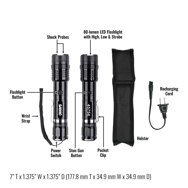 Sabre Tactical Stun Gun w/LED Flashlight 5 Sabre Tactical Stun Gun w/LED Flashlight - Image 3