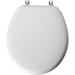 Mayfair Round White Toilet Seat/Chrome Hinges 3 Mayfair Round White Toilet Seat/Chrome Hinges