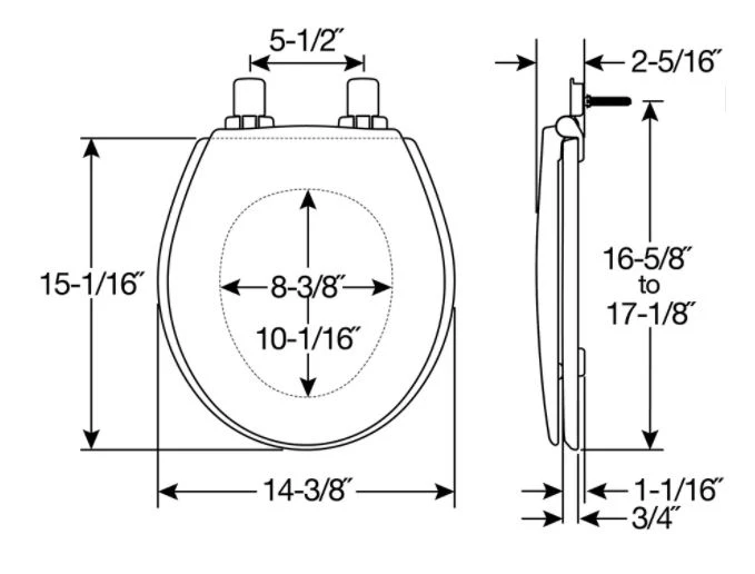 Mayfair by Bemis Kendall® Round Enameled Wood Toilet Seat, White 6 Mayfair by Bemis Kendall® Round Enameled Wood Toilet Seat, White - Image 4