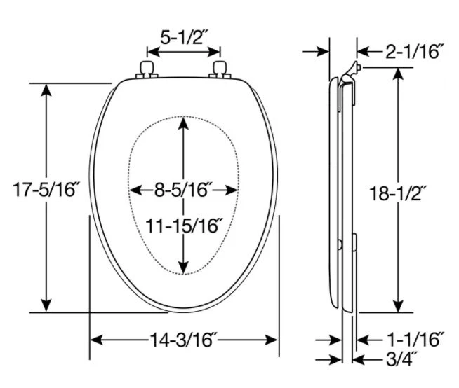 Mayfair by Bemis Edgewater™ Elongated Enameled Wood Toilet Seat, White 5 Mayfair by Bemis Edgewater™ Elongated Enameled Wood Toilet Seat, White - Image 3