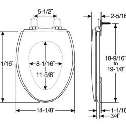 Mayfair by Bemis Kendall® Elongated Enameled Wood Toilet Seat, White -Home Improvement Sales Shop 19650674 3 1