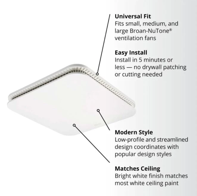 Braun Universal CleanCover Bathroom Exhaust Fan Upgrade Grille/Cover 5 Braun Universal CleanCover Bathroom Exhaust Fan Upgrade Grille/Cover - Image 3