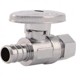 SharkBite Brass Crimp Straight Stop - 1/2 in. x 3/8 in. OD Compression (Quarter Turn)