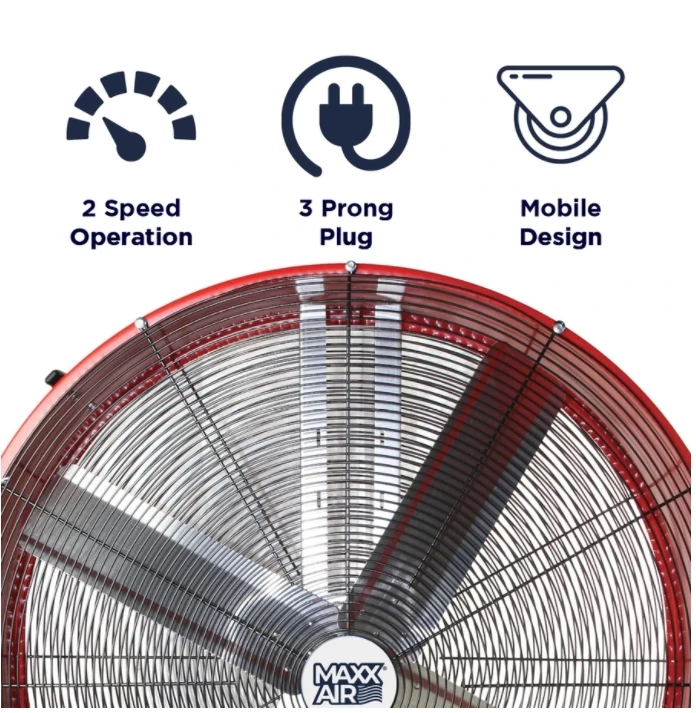 BLACK DIAMOND 42 IN. 2-SPEED BELT DRIVE DRUM FAN 4 BLACK DIAMOND 42 IN. 2-SPEED BELT DRIVE DRUM FAN - Image 2