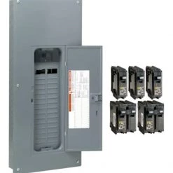 Square D Homeline 200 Amp 30-Space 60-Circuit Indoor Main Breaker Plug-On Neutral Load Center w/Cover - Value Pack