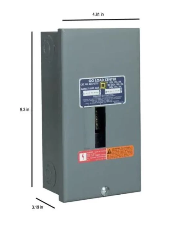 Square D QO 70 Amp 2-Space 4-Circuit Indoor Main Lug Load Center w/Surface Mount Cover 4 Square D QO 70 Amp 2-Space 4-Circuit Indoor Main Lug Load Center w/Surface Mount Cover - Image 2