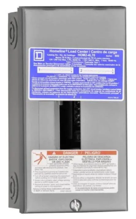 Square D Homeline 70 Amp 2-Space 4-Circuit Indoor Surface Mount Main Lug Load Center w/Cover 3 Square D Homeline 70 Amp 2-Space 4-Circuit Indoor Surface Mount Main Lug Load Center w/Cover