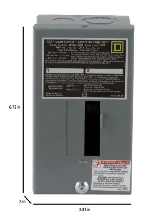 Square D QO 30 Amp 2-Space 2-Circuit Indoor Main Lug Load Center 4 Square D QO 30 Amp 2-Space 2-Circuit Indoor Main Lug Load Center - Image 2