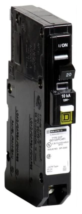 Square D QO 20 Amp Single-Pole Plug-On Neutral Combination Arc Fault Circuit Breaker 3 Square D QO 20 Amp Single-Pole Plug-On Neutral Combination Arc Fault Circuit Breaker
