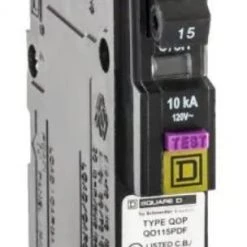 Square D QO 15 Amp Single-Pole Plug-On Neutral Dual Function (CAFCI and GFCI) Circuit Breaker