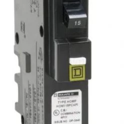 Square D Homeline 15 Amp Single-Pole Plug-On Neutral Combination Arc Fault Circuit Breaker