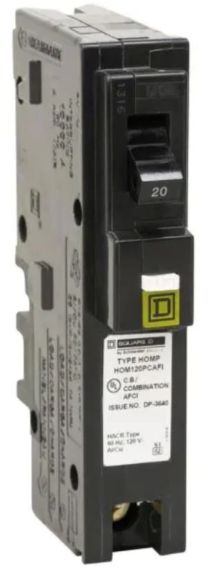 Square D Homeline 20 Amp Single-Pole Plug-On Neutral Combination Arc Fault Circuit Breaker 3 Square D Homeline 20 Amp Single-Pole Plug-On Neutral Combination Arc Fault Circuit Breaker