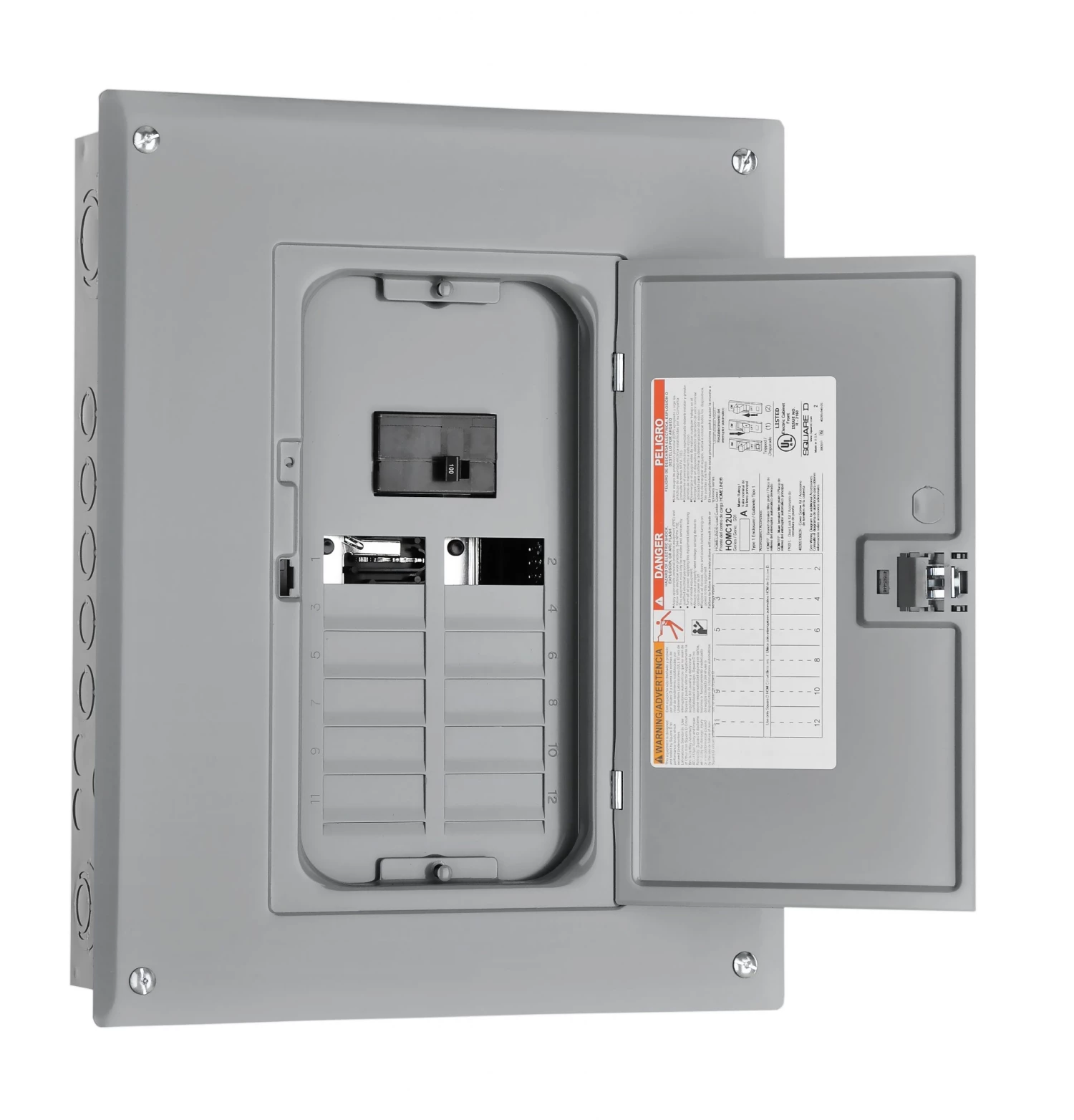 Square-D HOM1224M100TC Homeline Load Center 100amp Panel 12/24 Space 3 Square-D HOM1224M100TC Homeline Load Center 100amp Panel 12/24 Space