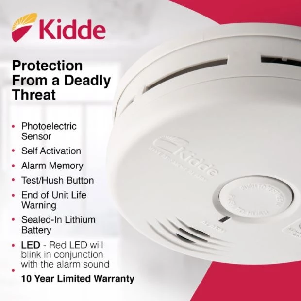 Kidde Worry-Free 10-Year Living Area Smoke Alarm 4 Kidde Worry-Free 10-Year Living Area Smoke Alarm - Image 2