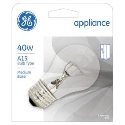 GE Incandescent Appliance Light Bulb, 40 Watt