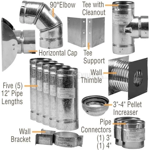 Selkirk VP 3" Thru-The-Wall Pellet Stove Kit 4 Selkirk VP 3" Thru-The-Wall Pellet Stove Kit - Image 2