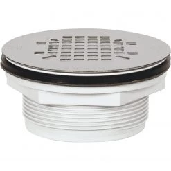 This Sioux Chief 2" PVC No-Caulk Shower Module Drain w/ SS Strainer.