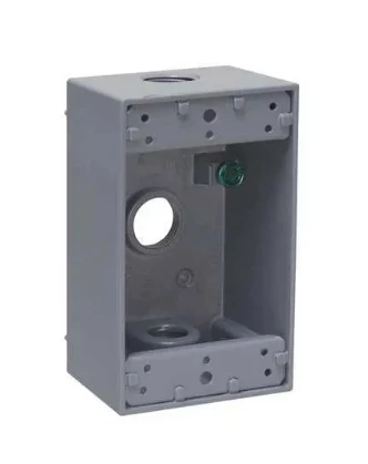 Hubbell 1-Gang Weatherproof Box with Threaded Outlets 3 Hubbell 1-Gang Weatherproof Box with Threaded Outlets