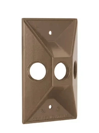 Hubbell 1-Gang Weatherproof Cluster Cover, Three Threaded Outlets 4 Hubbell 1-Gang Weatherproof Cluster Cover, Three Threaded Outlets - Image 2