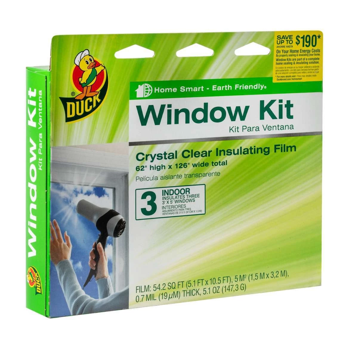 ShurTech Duck® Brand Shrink Film Window Insulation Kit - Indoor, 3 pk, 62 in. x 126 in. 3 ShurTech Duck® Brand Shrink Film Window Insulation Kit - Indoor, 3 pk, 62 in. x 126 in.