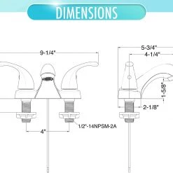 Homewerks Aqua Vista Two Handle Bathroom Sink Faucet, Polished Chrome 5 Homewerks Aqua Vista Two Handle Bathroom Sink Faucet, Polished Chrome -Home Improvement Sales Shop 33130007 1